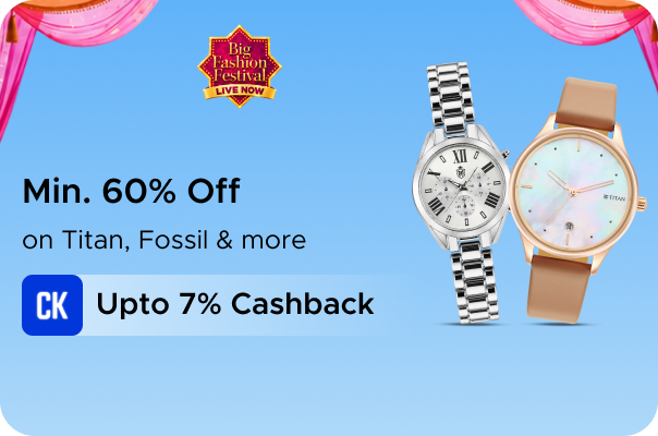 Min 60% Off on Titan, Fossil & more + Upto 7% Cashback